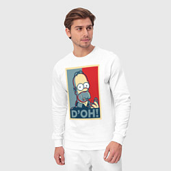 Костюм хлопковый мужской Homer with donut, цвет: белый — фото 2