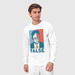 Костюм хлопковый мужской Dwight false - офис, цвет: белый — фото 2