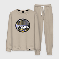 Костюм хлопковый мужской Boston - USA, цвет: миндальный
