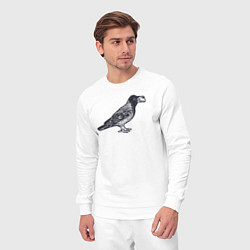 Костюм хлопковый мужской Ворона с денежкой, цвет: белый — фото 2