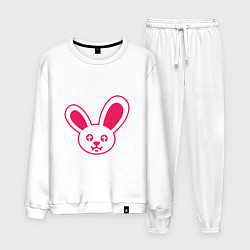 Костюм хлопковый мужской Токсичный заяц, цвет: белый