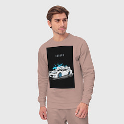 Костюм хлопковый мужской Subaru авто, цвет: пыльно-розовый — фото 2