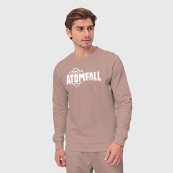 Костюм хлопковый мужской Atomfall logo, цвет: пыльно-розовый — фото 2