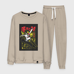 Костюм хлопковый мужской Человек-бензопила Денджи воплощение демона, цвет: миндальный