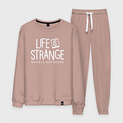 Костюм хлопковый мужской Life is strange double exposure logo, цвет: пыльно-розовый