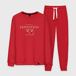 Костюм хлопковый мужской Clair Obsur expedition 33 logo, цвет: красный