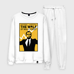 Костюм хлопковый мужской Волк с волстрит - Ди Каприо, цвет: белый