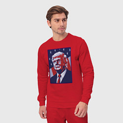 Костюм хлопковый мужской Дональд Трамп, цвет: красный — фото 2
