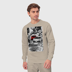 Костюм хлопковый мужской Lamborghini initial d, цвет: миндальный — фото 2