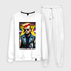 Костюм хлопковый мужской Trumps not dead - ai punk art, цвет: белый