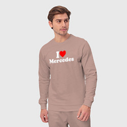 Костюм хлопковый мужской I love Mercedes, цвет: пыльно-розовый — фото 2