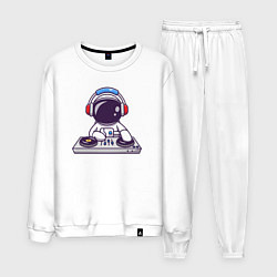 Костюм хлопковый мужской Космонавт диджей, цвет: белый