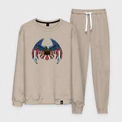 Костюм хлопковый мужской Eagle of USA, цвет: миндальный