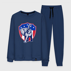 Костюм хлопковый мужской Elephant USA, цвет: тёмно-синий