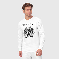 Костюм хлопковый мужской Bon Jovi - rock dog, цвет: белый — фото 2