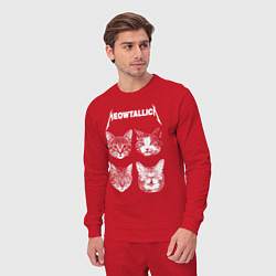 Костюм хлопковый мужской Мяуталлика коты, цвет: красный — фото 2