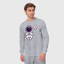 Костюм хлопковый мужской Astronaut love, цвет: меланж — фото 2