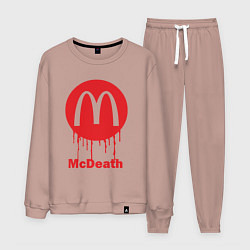 Костюм хлопковый мужской Mcdeath, цвет: пыльно-розовый