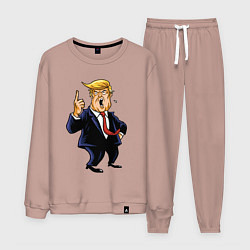 Костюм хлопковый мужской Злой Трамп, цвет: пыльно-розовый