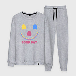 Костюм хлопковый мужской Хороший день- абстрактный принт, цвет: меланж