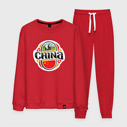 Костюм хлопковый мужской China panda, цвет: красный