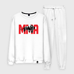 Костюм хлопковый мужской MMA пантера, цвет: белый