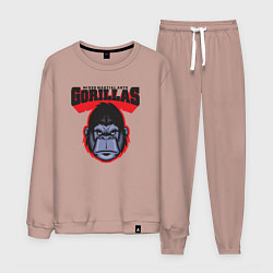 Костюм хлопковый мужской Gorillas MMA, цвет: пыльно-розовый