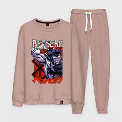 Костюм хлопковый мужской Берсерк Berserk руны, цвет: пыльно-розовый
