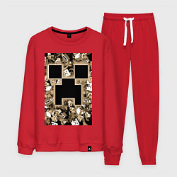 Костюм хлопковый мужской Герои Minecraft, цвет: красный