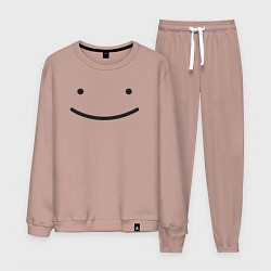 Костюм хлопковый мужской Dream smp minecraft, Happy face, цвет: пыльно-розовый