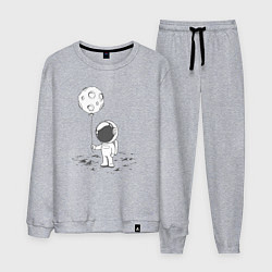 Костюм хлопковый мужской Космонавт и лунный шарик, цвет: меланж