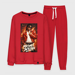 Костюм хлопковый мужской Michael Jackson in the red jacket, цвет: красный