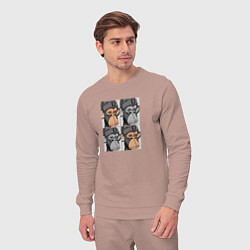 Костюм хлопковый мужской Four monkeys, цвет: пыльно-розовый — фото 2