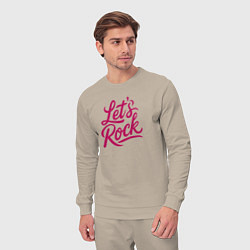 Костюм хлопковый мужской Lets rock Зажигаем, цвет: миндальный — фото 2