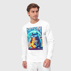 Костюм хлопковый мужской Которо с зонтиком - неоновое свечение, цвет: белый — фото 2