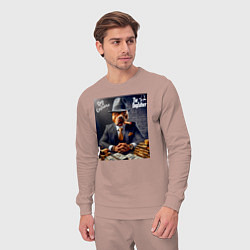 Костюм хлопковый мужской Dog Corleone - ai art fantasy, цвет: пыльно-розовый — фото 2