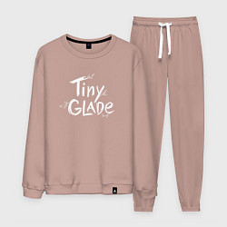 Костюм хлопковый мужской Tiny glade logo, цвет: пыльно-розовый