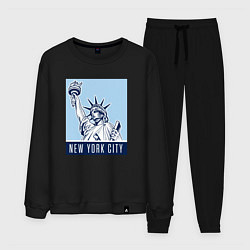 Костюм хлопковый мужской New York style, цвет: черный