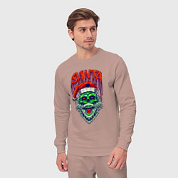 Костюм хлопковый мужской Dead zombie Santa, цвет: пыльно-розовый — фото 2