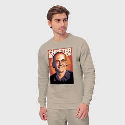 Костюм хлопковый мужской Chester из Linkin park, цвет: миндальный — фото 2