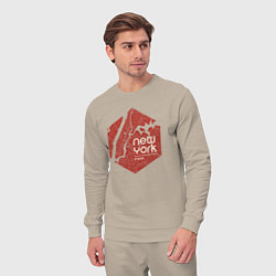 Костюм хлопковый мужской New York hyped, цвет: миндальный — фото 2