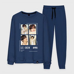 Костюм хлопковый мужской Lee know stray kids cute, цвет: тёмно-синий