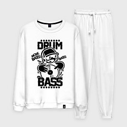 Костюм хлопковый мужской Drum n Bass: More Bass, цвет: белый