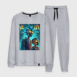 Костюм хлопковый мужской Rick and Morty - cyberpunk fantasy, цвет: меланж