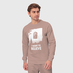 Костюм хлопковый мужской Tardis believe, цвет: пыльно-розовый — фото 2