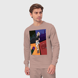 Костюм хлопковый мужской Breaking, цвет: пыльно-розовый — фото 2