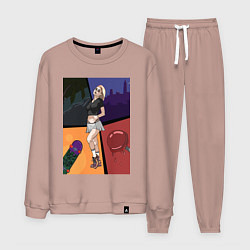 Костюм хлопковый мужской Breaking, цвет: пыльно-розовый
