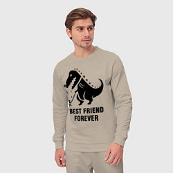 Костюм хлопковый мужской Godzilla best friend, цвет: миндальный — фото 2