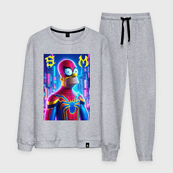 Костюм хлопковый мужской Homer Simpson and Spider man - collaboration, цвет: меланж