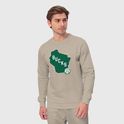 Костюм хлопковый мужской Bucks team, цвет: миндальный — фото 2